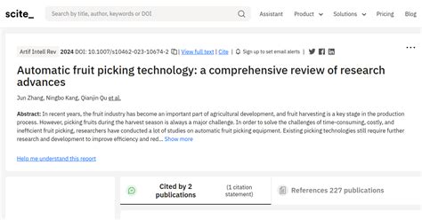 Automatic fruit picking technology: a comprehensive review.